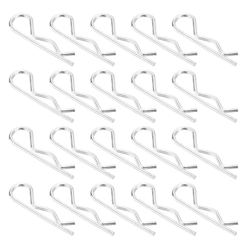 sourcing map 50 pasadores de resorte en forma de R de acero inoxidable 304 de 2,5 mm x 50 mm, clips R para electrodomésticos, equipos deportivos, reparación de mecánicos de automóviles (plateado)
