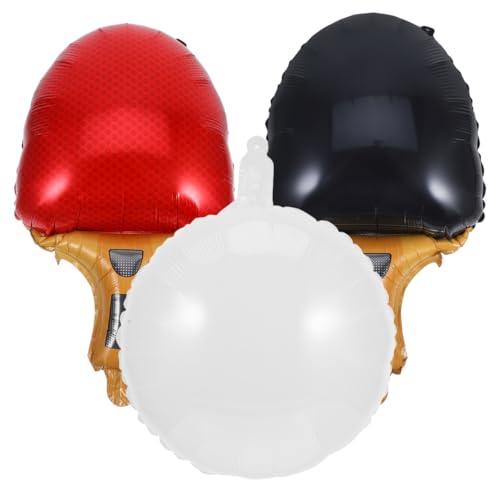 PRETYZOOM 3 piezas globos de aluminio en forma de raquetas de tenis de mesa, decoración temática deportiva para fiestas, cumpleaños o competición, accesorio ligero portátil para ambiente festivo