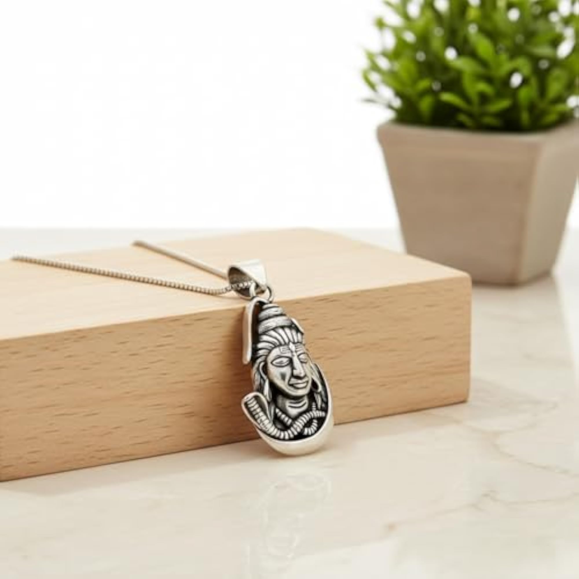 925 Sterling Silver God Shiv Pendant, Large for Men and Women