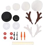 EXCEART 46pcs DIY Christmas Snowman Ornament Set Snowman Nose Buttons Clown Hats Snowman Hand Felt...