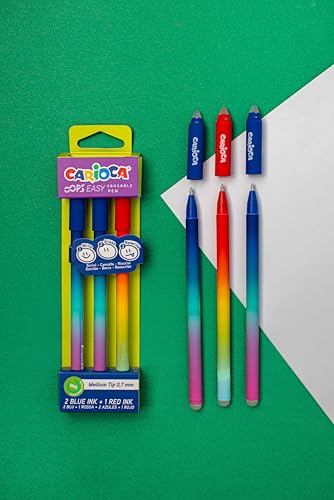 Carioca Oops Easy Penne cancellabili colori assortiti | Scatola di 6 penne cancellabili con inchiostro termosensibile | Aspetto colori sfumati | Punta Ø 0,7 mm | 6 pezzi