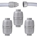 Aandxmok (3Pcs) NPT 3/4 inch Liquid-Tight Connector,PVC Flexible Conduit Double-Ended Connector,Straight 180 Degree,Two-Way Conduit Connector