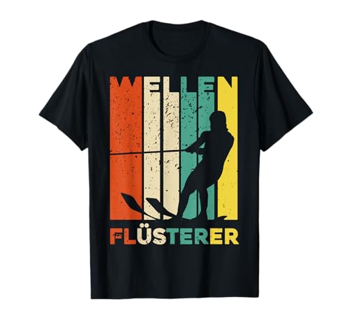 Produktfoto von Retro Wasserski - Wellen Flüsterer - Fan Geschenk Waterski T-Shirt