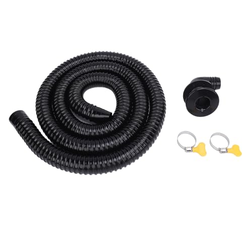 aqxreight Boat Bilge Installation Kit Efficient Marine Bilge Drainage System with Flexible Thicken Pipe Clamps and Elbow Connector for 1100GPH Pump White Performance Drainage Boat Bilg (Black)