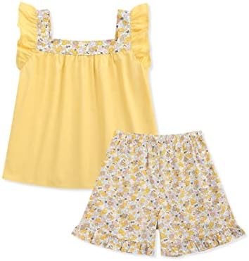 Girls’ Summer T-Shirt and Shorts Set with Side Pockets, Toddler Clothing Set – Perfect for Kids Girls 3-12 Years