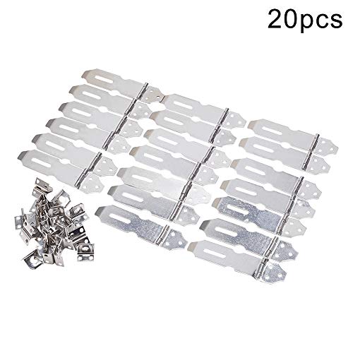 Image of Stainless Steel Padlock Hasp 3.70 inch Length Hasp Staple Padlock Latch with Screws for Furniture Window Cabinet Drawer Closet Silver Tone 20pcs