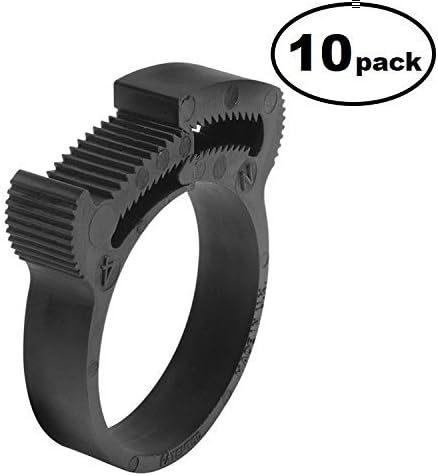 HCL Fasteners Herbie Clip Double Grip Hose Clamp, Size L 0.96"-1.08", Black, 10-Pack