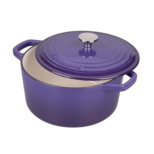 VORRINGARD-Enameled-Cast-Iron-Dutch-Oven-Pot-with-Lid-for-Bread-Baking-Round-Bread-Oven-include-Sourdough-Bread-Baking-Supplies-Set-45QT-Purple