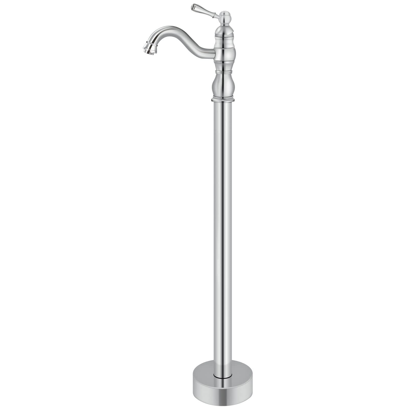 Photo 1 of Aolemi Freestanding Tub Filler Polish Chrome Swivel Tub Spout Only Single Function Without Handheld Spray Single Lever Floor Mount Bathtub Faucet Single Handle Bathtub Mixer Tap without Handheld Polish Chrome