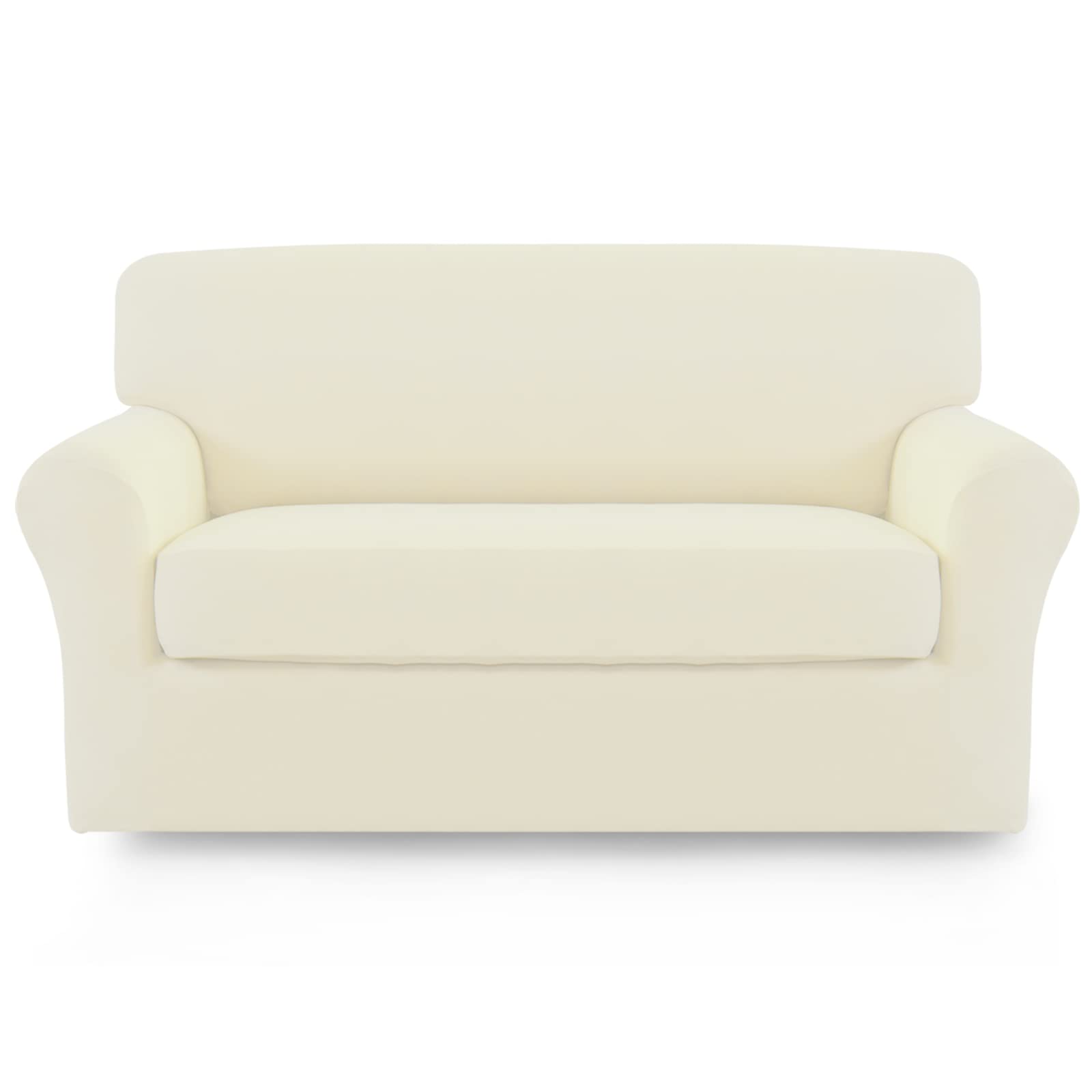 Easy-Going Stretch Sofa Slipcover, 2-Piece Sofa Cover Furniture Protector Couch Microfiber Super Soft Sturdy with Elastic Bottom Pets, Kids, Children