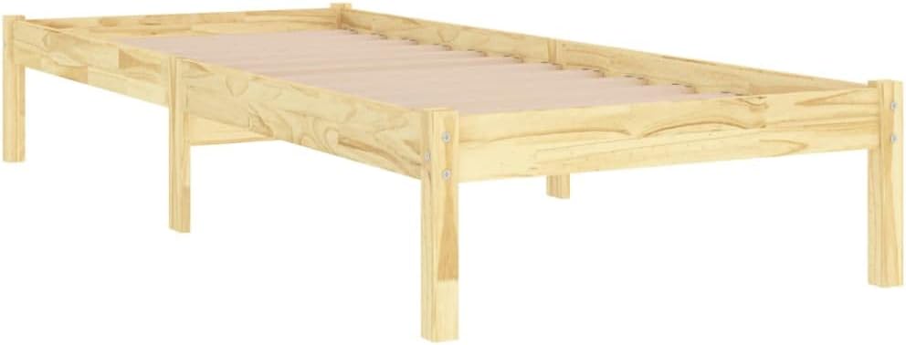 vidaXL Solid Pinewood Bed Frame Home Bedroom Furniture Modern Wooden Bed Base Frame Bedstead for Children Adults 90x190 cm UK Single