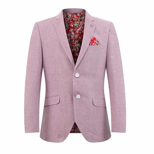 Elie Balleh Men's Solid Blazer and Sports Coat, Premium Stylish & Comfortable with Natural Stretch, Lavender Large