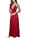 Yimeili Women's Sexy Deep V Neck Backless Split Maxi Cocktail Long Party Dress (S, Wine)
