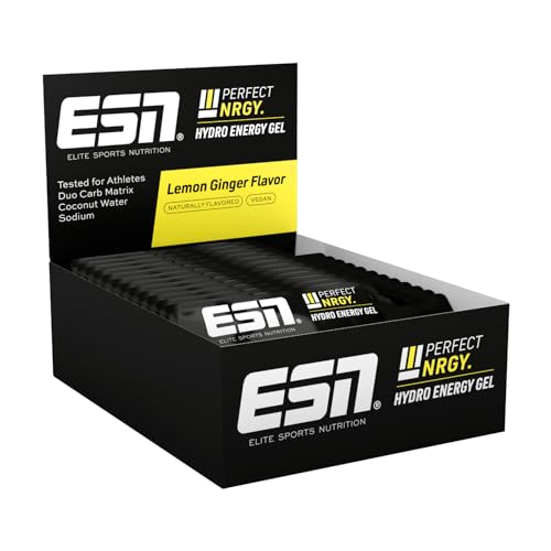 ESN Perfect NRGY 12 x 40 ml Lemon Ginger Hydro Energy Gel Kohlenhydratgel mit Dextrose Dextrin Kokoswasser Natrium und ohne Fruktose