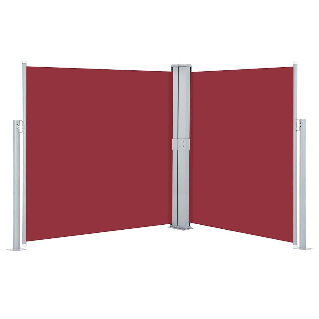 Store latéral extensible rouge 140 x 600 cm protection visuelle jardin