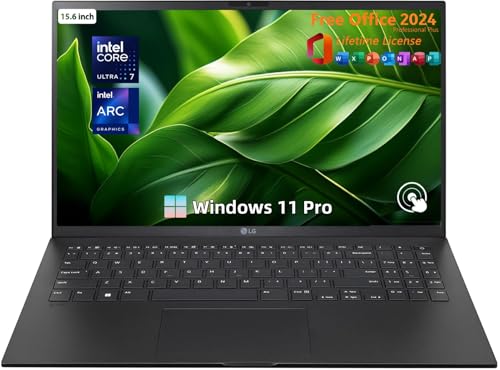Image of LG Gram 15 Laptop for Business, with Office 2024 Lifetime License, 15.6 inch FHD Touch Screen, Intel Ultra 7-155H, 16 GB LPDDR5 RAM, 1 TB SSD, Intel Arc Graphics, Windows 11 Pro