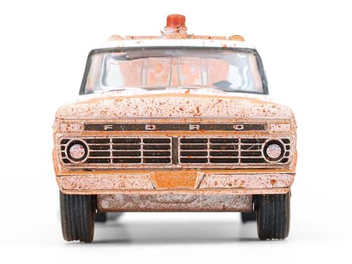 Modelo a escala 1:64 Camión Grúa Ford F-100 1973 Blanco miniatura 4