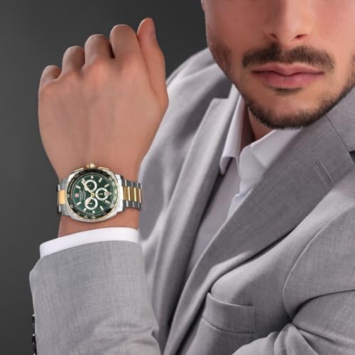 Image of Swiss Military Hanowa Speed Well Men's Analog Watch - Bold Green Dial, Sporty Swiss Design - SMWGI0006804