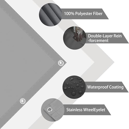 Voile d'ombrage gris clair 1.8x4.5 m pour bloquer la chaleur du soleil