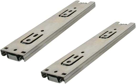 8" Drawer Slides Full Extension Ball Bearing Slide Track Rail 45mm Wide,100-LBS Weight Capacity Silver White 1 Pair