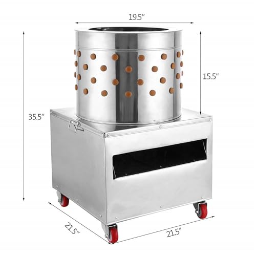 Acciaio inossidabile della macchina 2HP 110V dello Plucker del pollo a 20 pollici, macchina spennatura della piumatura, 1500W 275r/min per l'elaborazione efficiente del pollame