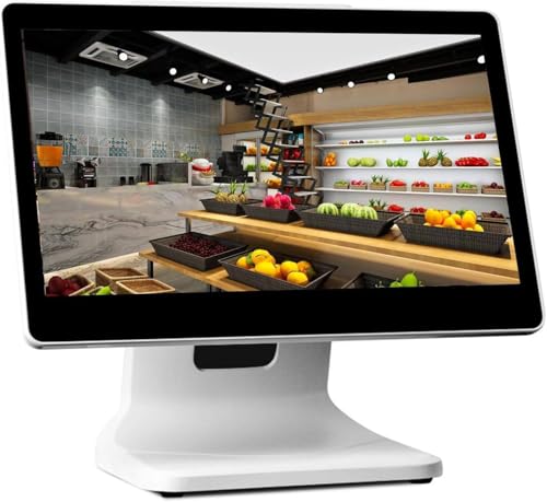 Oiyeknrd Caja registradora táctil, Caja registradora POS, Caja registradora con Pantalla táctil de 15,6 Pulgadas CPU N2840, 4 GB de RAM, 64 GB SSD, Windows 10 para minoristas, restaurantes
