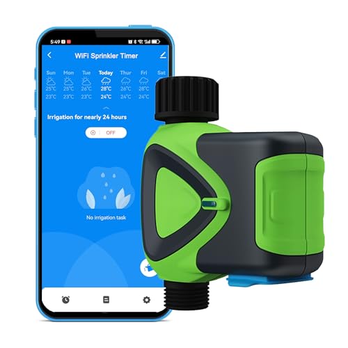 Timer da giardino WLAN Smart Irrigazione computer: sistema di irrigazione giardino con app, timer per tubo da giardino, ritardo della pioggia, compatibile con Alexa e Google Home