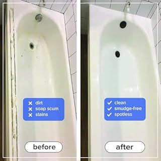 Tillbrook Fiberglass Shower Cleaner - 32 oz Fiberglass Cleaner for Bathtubs, Showers, Tile, Faucets & Bathrooms - Helps Remove Stains from Rust, Soap Scum & Hard Water - Streak-free, Non-Toxic Spray