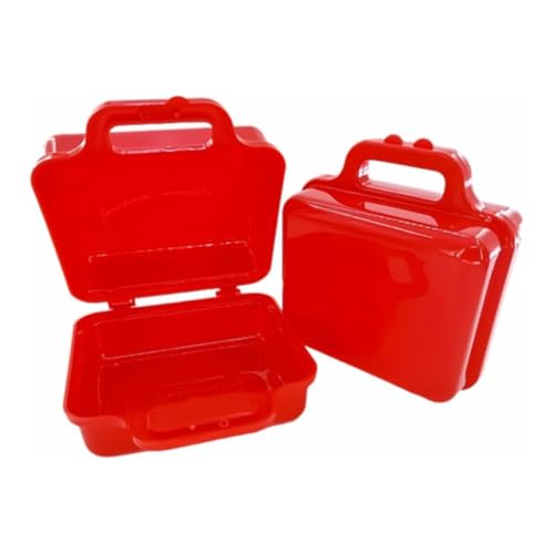 10 Maleta Maletinha Plástica Lembrancinha Infantil Festa (VERMELHO)