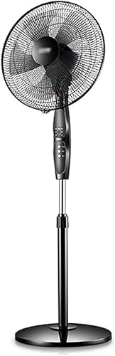 Ventilador de pedestal de pie oscilación automática con control remoto de 16 pulgadas, 60 vatios, 3 velocidades, ventilador temporizador de 7 horas