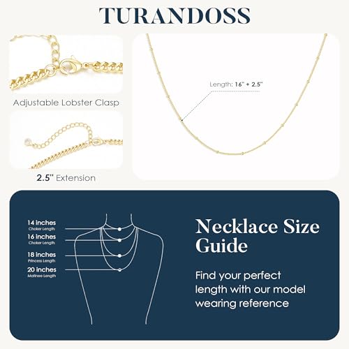 Turandoss Gold Layered Necklaces for Women Dainty 14K Gold Plated Chain Set - image 5
