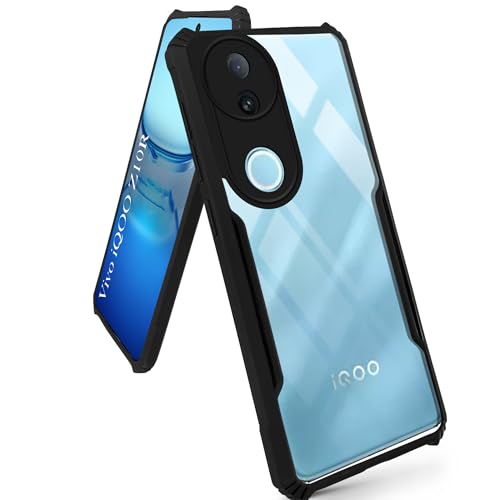 Image of Jkobi Back Cover Case for Vivo iQOO Z10R (Shockproof with Polycarbonate Clear Panel | Professional Black)