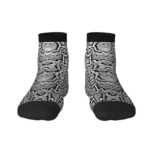 Black White Snake Skin Print Adult Socks Womens Mens Workout Thermal Cozy All-Season Gift Holiday Articles Use