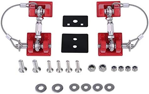 Hood Latch Locking Hood Catch Kit for Jeep Wrangler JK 2007-2017 - 2pcs RED