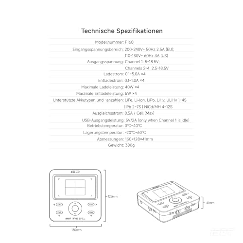 ISDT F160 Lipo Battery GaN Technology 4 Channels 40W AC Charger 5W ×4 Discharger LiHv/LiPo/Life/Lilon NiMH/Pb Charger by ISDT - Used condition - Image 9