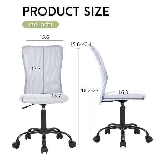 Image of Mesh Office Chair Ergonomic Desk Chair Computer Adjustable Swivel Rolling Chair Lumbar Support for Women&Men, Grey