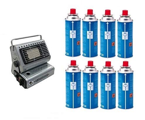 Stufa STUFETTA A Gas Portatile Doppio Attacco GPL/BUTANO + 8 bombolette a Gas