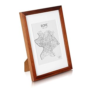 Classic by Casa Chic – Massief hout A4 Fotolijst – Rustiek Bruin – Passe-partout voor 15×20 cm foto – Gehard glas