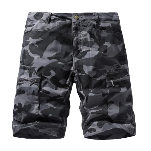 Short cargo camouflage homme avec multi-poches pour randonnée et travail
