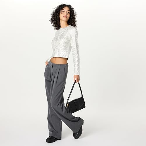 The Drop Women's Sofia Metallic Cable Pullover Sweater4