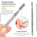 Cuticle Pusher Tools - Professional Nail Cuticle Pusher Cuticle Remover Cuticle Trimmer Spoon Shaped Nail Cleaner Dual Sided Metal Stainless Steel Manicure Pedicure for Women 2 Pack Set Krisp Beauty - Image 3
