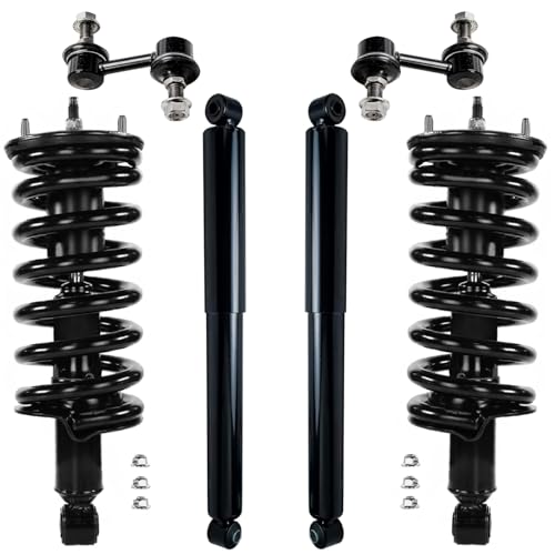 Image of Detroit Axle - 6pc Struts Shocks Kit for RWD 2004-2015 Nissan Titan 2 Ready Struts with Coil Spring 2 Front Sway Bar Links 2 Rear Shock Absorbers Replacement Suspension