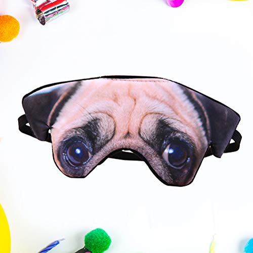 Supvox Augenmaske Mops 3D Hund Muster Schlafmaske Weich Leicht Augenbinde Nickerchen Abdeckung Lichtblocker Für Reisen Büro Yoga