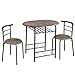 Soberine Set Tavolo Moderno con 2 Sedie per Sala da Pranzo, Set 3 Pezzi Mobili Salvaspazio da Cucina Balcone Ristorante Bar per 2 Persone in Legno e Metallo Sedia Portata Marrone/80 x 53 x 75,5 cm