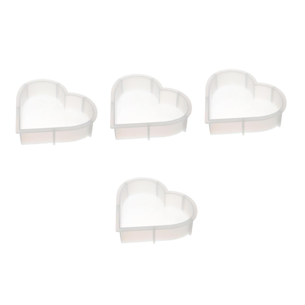 jojofuny 4 Pièces Moule Silicone Forme de Cœur pour Moule de de Fleurs et Support de DIY Matériau et Flexible Démoulage Facile et Réutilisable