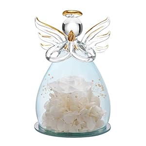 ANLUNOB Valentines Day Gifts Preserved Rose Birthday Gifts for Women Mom Grandma Wife, Glass Angel Figurines Gifts with…