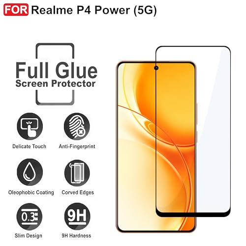 Image of CEDO Tempered Glass for Realme P4 Power (5G) | Screen Protector Full HD Quality Tempered Glass Anti-Scratch Edge to Edge Coverage with Easy Installation Kit (Black)