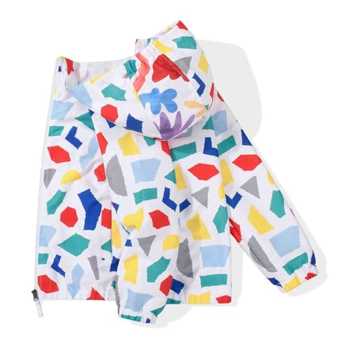 Image of SUNDAY ROSE Girls Windbreaker Jackets Lightweight Water Resistant Coat Outwear with Hooded for Kids