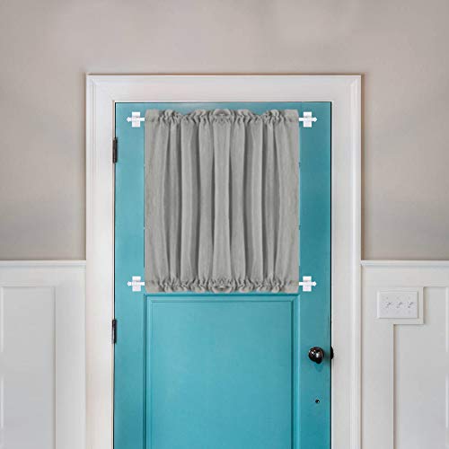 H.versailtex 4 Pack Magnetic Curtain Rods For Metal Doors Multi-Use Rods For Small Windows Cafe Sidelight And Iron Steel Places, Tool Free With Square Finials (Adjust From 9 To 16 Inch, White) #TOP2