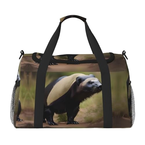Sac de sport blaireau mignon sous le siège pour fitness et weekend